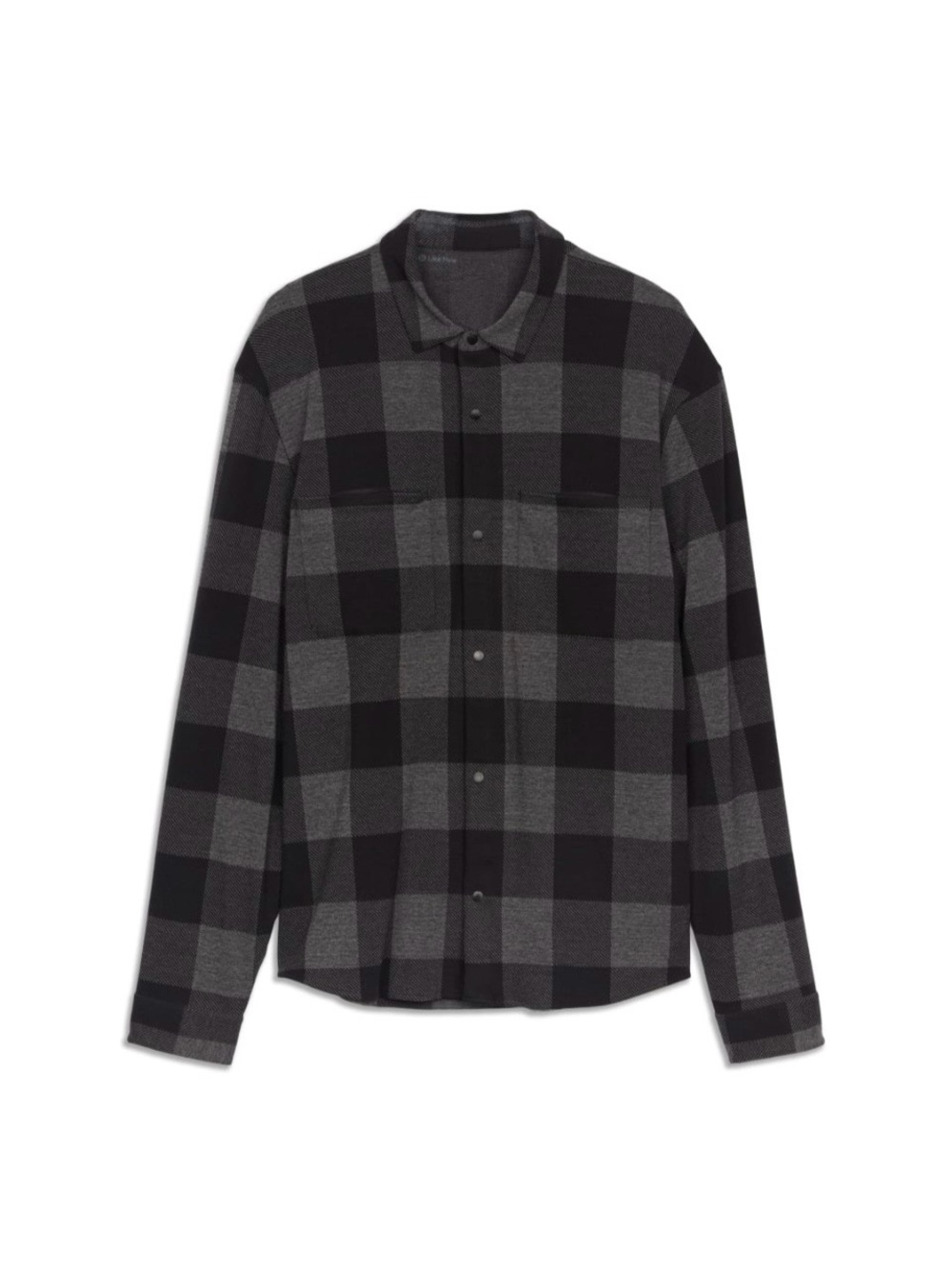 lululemon Soft Knot Overshirt Men's Black & Gray Plaid Button-Down